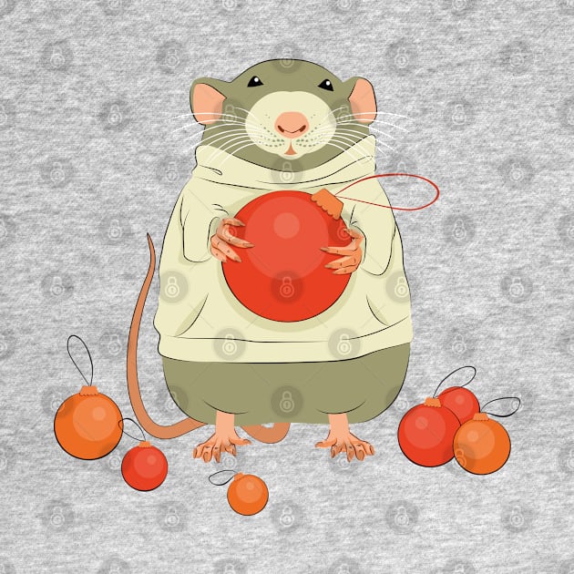 Mouse with a Christmas ball II by lents